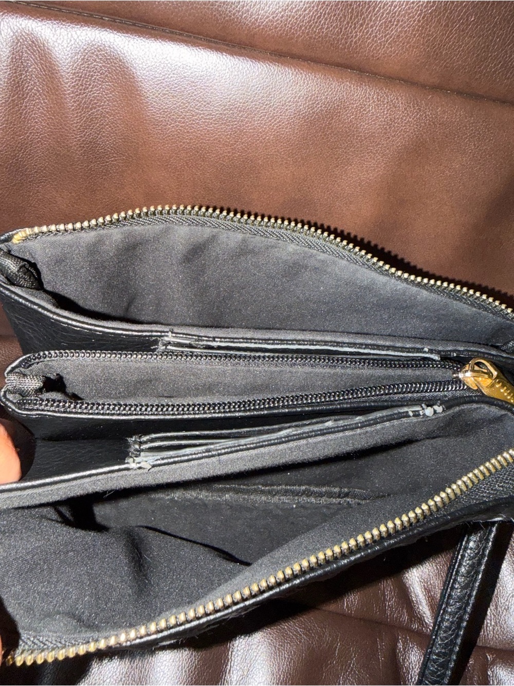 Double Wristlet Clutch Woven Vegan Leather NWOT - Picture 3 of 9